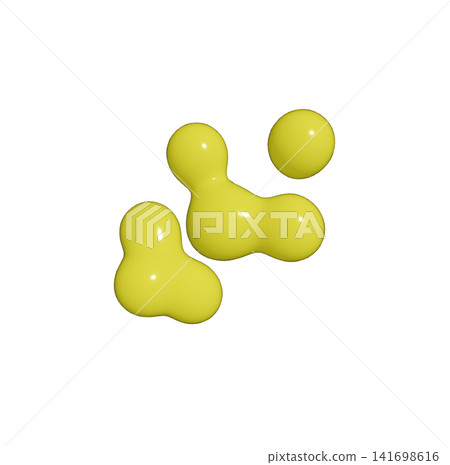 An abstract object shaped like a yellow water droplet. An abstract object shaped like a yellow water droplet. 141698616