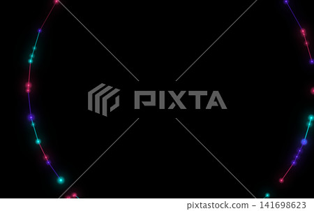 A design featuring colorful spheres of light forming a circle against a black background. A design featuring colorful spheres of light forming a circle against a black background. 141698623