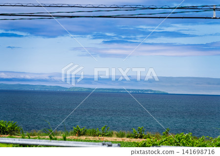 A view overlooking Yagishiri Island, Haboro Town, Hokkaido A view overlooking Yagishiri Island, Haboro Town, Hokkaido 141698716