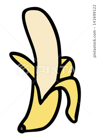 Hand drawn a peeled banana for healthy snack, fruit, food, running competition, marathon, race, people, diet, exercise, sport, lifestyle, grocery shop, supermarket, breakfast, light lunch, icon, vegan Hand drawn a peeled banana for healthy snack, fruit, food, running competition, marathon, race, people, diet, exercise, sport, lifestyle, grocery shop, supermarket, breakfast, light lunch, icon, vegan 141699122
