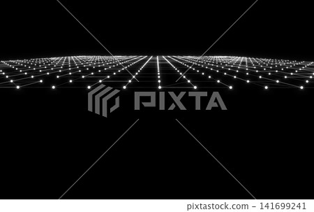 A network of light points connected in a grid pattern A network of light points connected in a grid pattern 141699241