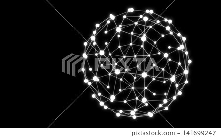 黑色背景上佈滿了發光的白色球體。 黑色背景上佈滿了發光的白色球體。 141699247