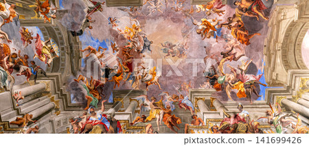 Sant Ignazio church ceiling frescoe, Rome, Italy Sant Ignazio church ceiling frescoe, Rome, Italy 141699426