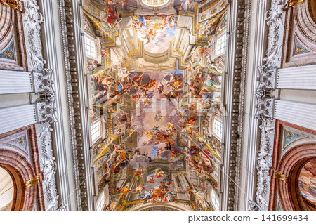 Sant Ignazio church ceiling frescoe, Rome, Italy 141699434