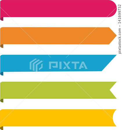 Vibrant colorful horizontal process steps ribbon arrows banner set layout template for business infographic workflow diagram presentation web UI design Vibrant colorful horizontal process steps ribbon arrows banner set layout template for business infographic workflow diagram presentation web UI design 141699732