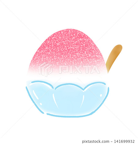 Cute and fluffy shaved ice illustration with strawberry syrup, strawberry flavor. Cute and fluffy shaved ice illustration with strawberry syrup, strawberry flavor. 141699932