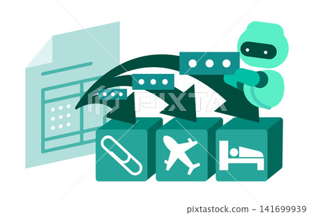 An illustration showing AI automatically categorizing consumables and transportation expenses in an invoice by account. An illustration showing AI automatically categorizing consumables and transportation expenses in an invoice by account. 141699939