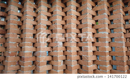 Modern Terracotta Brick Jali Pattern with Openwork Design Modern Terracotta Brick Jali Pattern with Openwork Design 141700122