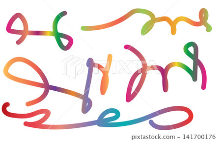 Artistic collection of fluid gradient lines and hand drawn swirls on white background art. Artistic collection of fluid gradient lines and hand drawn swirls on white background art. 141700176