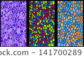 Set of colorful mosaic patterns with geometric stained glass textures for creative design 141700289