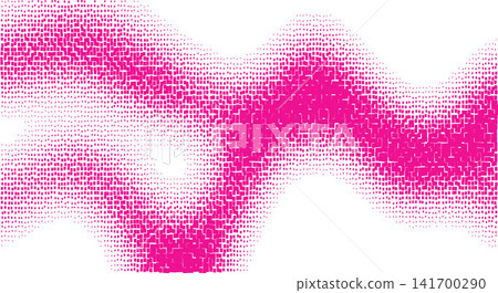 Abstract pink halftone wave pattern with square dots on white background Abstract pink halftone wave pattern with square dots on white background 141700290