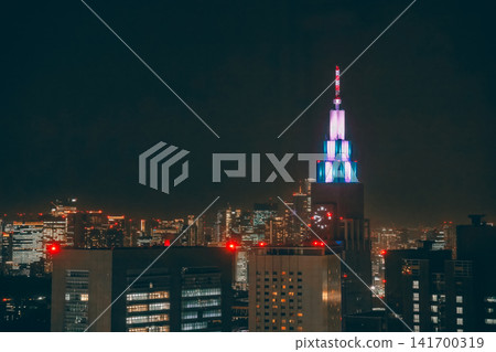 April 24 2026 NTT Docomo Yoyogi Building Spire Night View April 24 2026 NTT Docomo Yoyogi Building Spire Night View 141700319