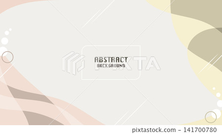 Minimal abstract background featuring soft beige, blush, cream, and olive geometric shapes, flowing curves, circles, and fine white lines, with a clean central space ideal for modern presentation use 141700780