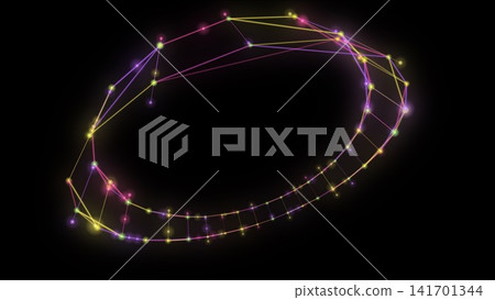 An abstract background with a rotating ring of colorful glowing dots. An abstract background with a rotating ring of colorful glowing dots. 141701344
