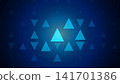 A geometric triangular pattern emitting blue light. 141701386