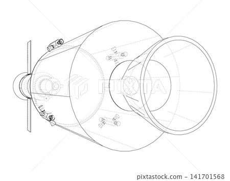 illustration of a rocket engine nozzle. Vector illustration of a rocket engine nozzle. Vector 141701568