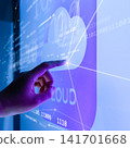 Business professionals who control cloud networks with their fingers 141701668