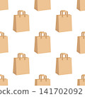 kraft paper shopping bag seamless pattern 141702092