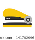 vector illustration of yellow stapler in flat style on white background 141702096