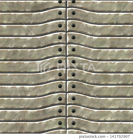 Futuristic Camouflage Metal Armor Plate with Rivets Futuristic Camouflage Metal Armor Plate with Rivets 141702907