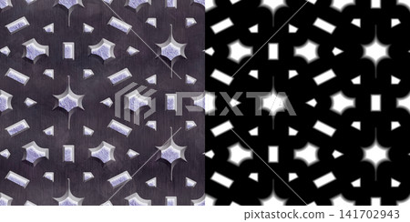Blue Geometric Perforated Metal Plate on White Blue Geometric Perforated Metal Plate on White 141702943