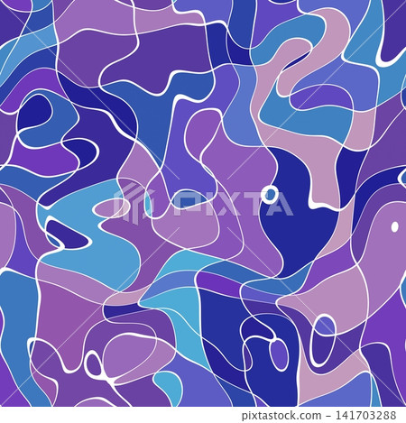 Blue Modern Art Flowing Waves Seamless Texture Blue Modern Art Flowing Waves Seamless Texture 141703288