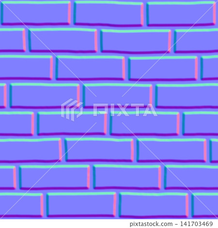 Stylized Cartoon Brick Wall Normal Map Texture Stylized Cartoon Brick Wall Normal Map Texture 141703469