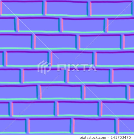 Smooth Stylized Brickwork Normal Map for Game Design Smooth Stylized Brickwork Normal Map for Game Design 141703470