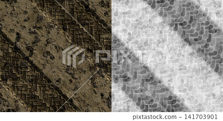 Muddy Tire Tracks Alpha Mask Technical Stencil 141703901
