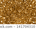 Golden glitter bokeh background with shimmering sparkle and warm festive glow for design 141704310