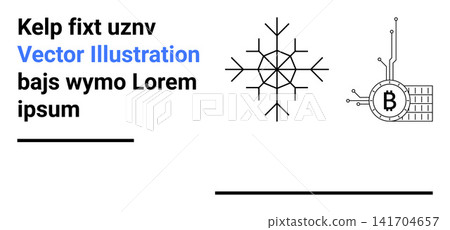 Blockchain technology, cryptocurrency, innovation, fintech, minimal design, tech development. Digital cryptocurrency symbol connected to circuits beside geometric shapes. Blockchain Blockchain technology, cryptocurrency, innovation, fintech, minimal design, tech development. Digital cryptocurrency symbol connected to circuits beside geometric shapes. Blockchain 141704657
