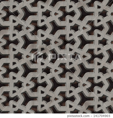 Ornamental Antique Cast Iron Grate Seamless Texture Ornamental Antique Cast Iron Grate Seamless Texture 141704903