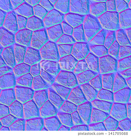 Cracked Skeletal cell outline Normal Map 141705088
