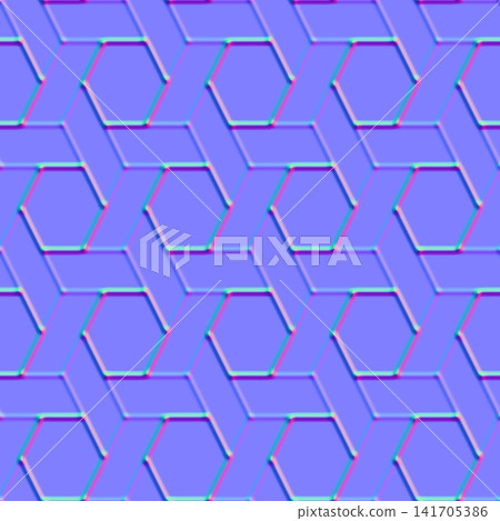 Hexagonal Geometric Weave Normal Map Pattern Hexagonal Geometric Weave Normal Map Pattern 141705386