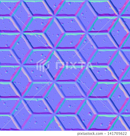 Pitted Rhombic Tile Normal Map for Shaders Pitted Rhombic Tile Normal Map for Shaders 141705622
