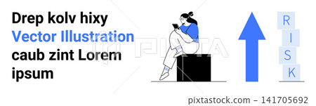Risk assessment, business growth, financial strategy, data analysis, mobile communication, decision making. Person using mobile, arrow pointing up RISK blocks. Risk assessment and business growth Risk assessment, business growth, financial strategy, data analysis, mobile communication, decision making. Person using mobile, arrow pointing up RISK blocks. Risk assessment and business growth 141705692