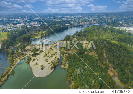 Aerial photograph of the Nepean River and the Penrith Weir Aerial photograph of the Nepean River and the Penrith Weir 141706220
