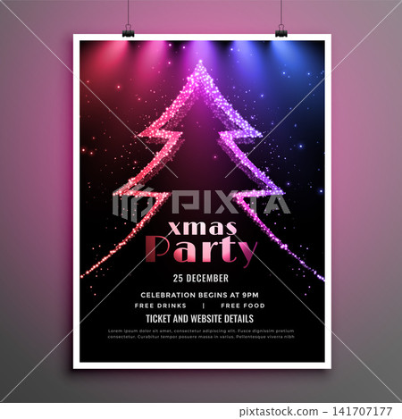 beautiful christmas party dark flyer lights template beautiful christmas party dark flyer lights template 141707177