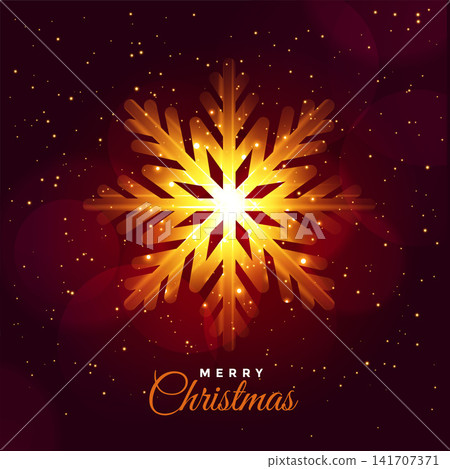 merry christmas glowing snowflake festival card design merry christmas glowing snowflake festival card design 141707371