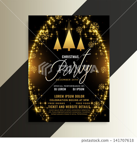golden sparkles shiny christmas flyer template design golden sparkles shiny christmas flyer template design 141707618