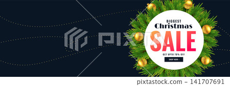 christmas season sale banner with text space christmas season sale banner with text space 141707691