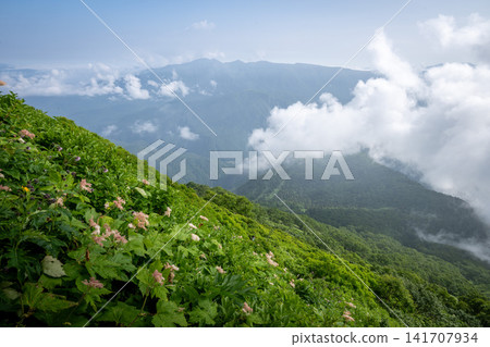 Scenery during a climb of Mt. Kurodake in Hokkaido Scenery during a climb of Mt. Kurodake in Hokkaido 141707934