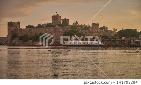 Bodrum ,Turkey- May 27 2026: Bodrum Castle (Turkish: Bodrum Kalesi) is a historical fortification located in southwest Turkey in the port city of Bodrum, Sunset shot Bodrum ,Turkey- May 27 2026: Bodrum Castle (Turkish: Bodrum Kalesi) is a historical fortification located in southwest Turkey in the port city of Bodrum, Sunset shot 141708294