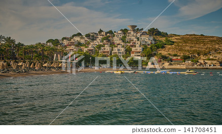 Bodrum, Turkey -June 4 2026: Selectum collection Bodrum is a 5 star all inclusive resort located in Akyarlar Turkey . Picture showing its own private beachfront within the Akyarlar area of Turgutreis Bodrum, Turkey -June 4 2026: Selectum collection Bodrum is a 5 star all inclusive resort located in Akyarlar Turkey . Picture showing its own private beachfront within the Akyarlar area of Turgutreis 141708451