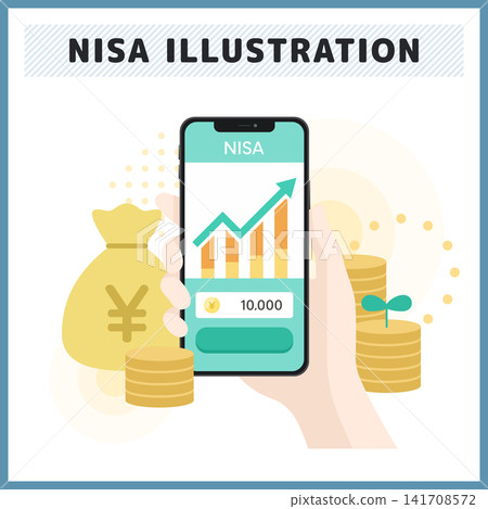 圖示說明如何透過智慧型手機應用程式使用NISA(日本個人儲蓄帳戶)管理和投資資產。 (金融和資產累積向量素材) 圖示說明如何透過智慧型手機應用程式使用NISA(日本個人儲蓄帳戶)管理和投資資產。 (金融和資產累積向量素材) 141708572