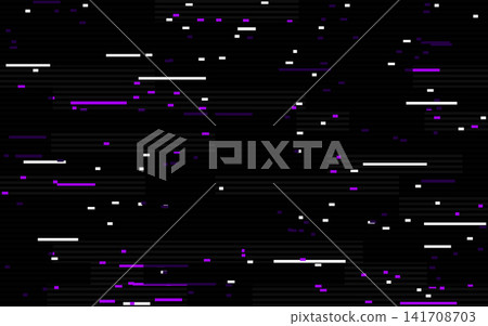 Glitch background with digital noise. Scan lines with pixel distortion. Futuristic cyber error texture. Video damage effect for technology or cyberpunk. Abstract data design. Vector Illustration Glitch background with digital noise. Scan lines with pixel distortion. Futuristic cyber error texture. Video damage effect for technology or cyberpunk. Abstract data design. Vector Illustration 141708703