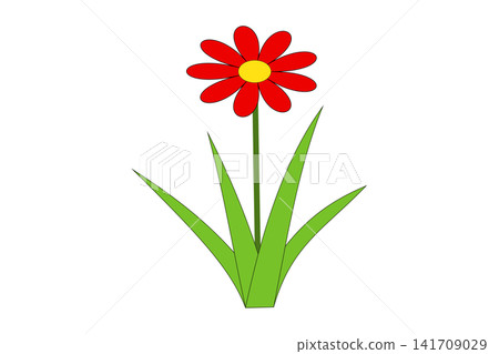 Illustration of grass with red flowers Illustration of grass with red flowers 141709029