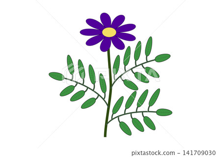 An illustration of a plant with purple flowers. An illustration of a plant with purple flowers. 141709030