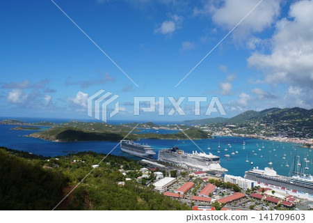 View from Skyride to Paradise Point on St. Thomas Island, U.S. Virgin Islands. View from Skyride to Paradise Point on St. Thomas Island, U.S. Virgin Islands. 141709603