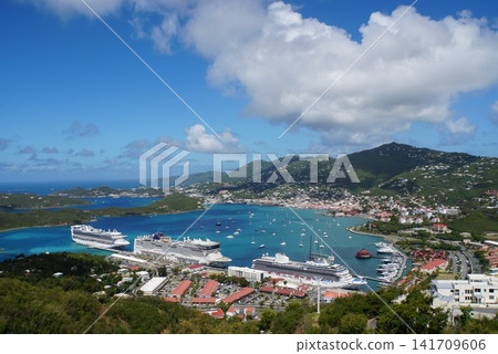 View from Skyride to Paradise Point on St. Thomas Island, U.S. Virgin Islands. View from Skyride to Paradise Point on St. Thomas Island, U.S. Virgin Islands. 141709606
